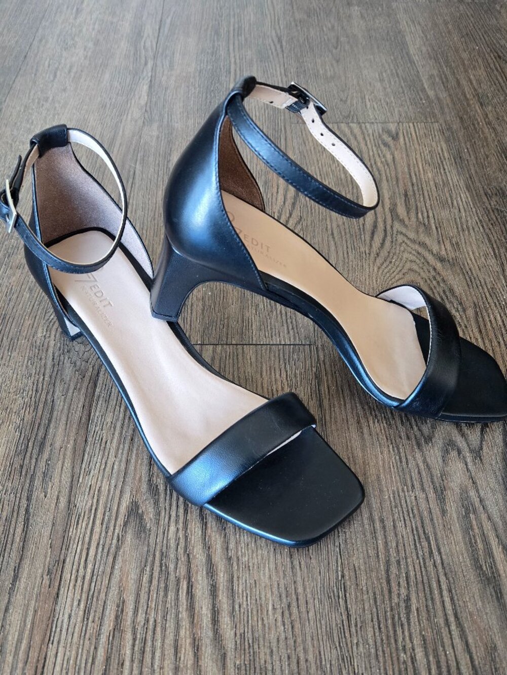 NEW Naturalizer 27 Edit Black Iriss Ankle Strap Open Toe Heels Sandals 8.5 M